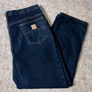 Carhartt Mens Modern Fit Stretch Denim Jeans Size 40x30 Dark Wash Work Casual‎